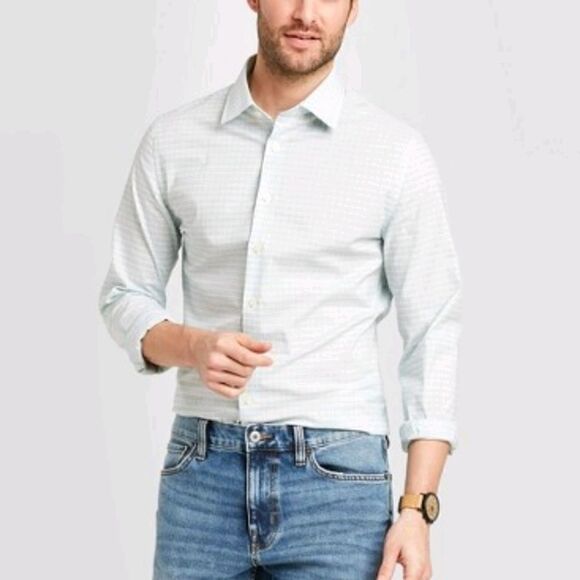 Men's Checked Slim Fit Button-Down dress shirt L - Picture 1 of 3